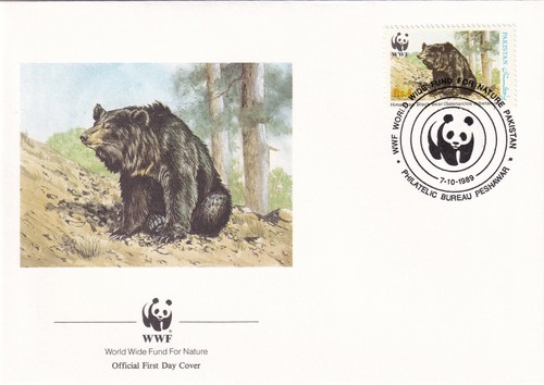Black bear wwf pakistan fdc - black,