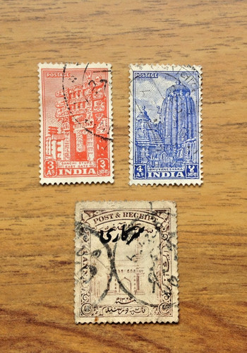 India pakistan stamp - india, &
