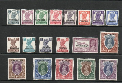 Pakistan gvi 1947 - sg, 1-19